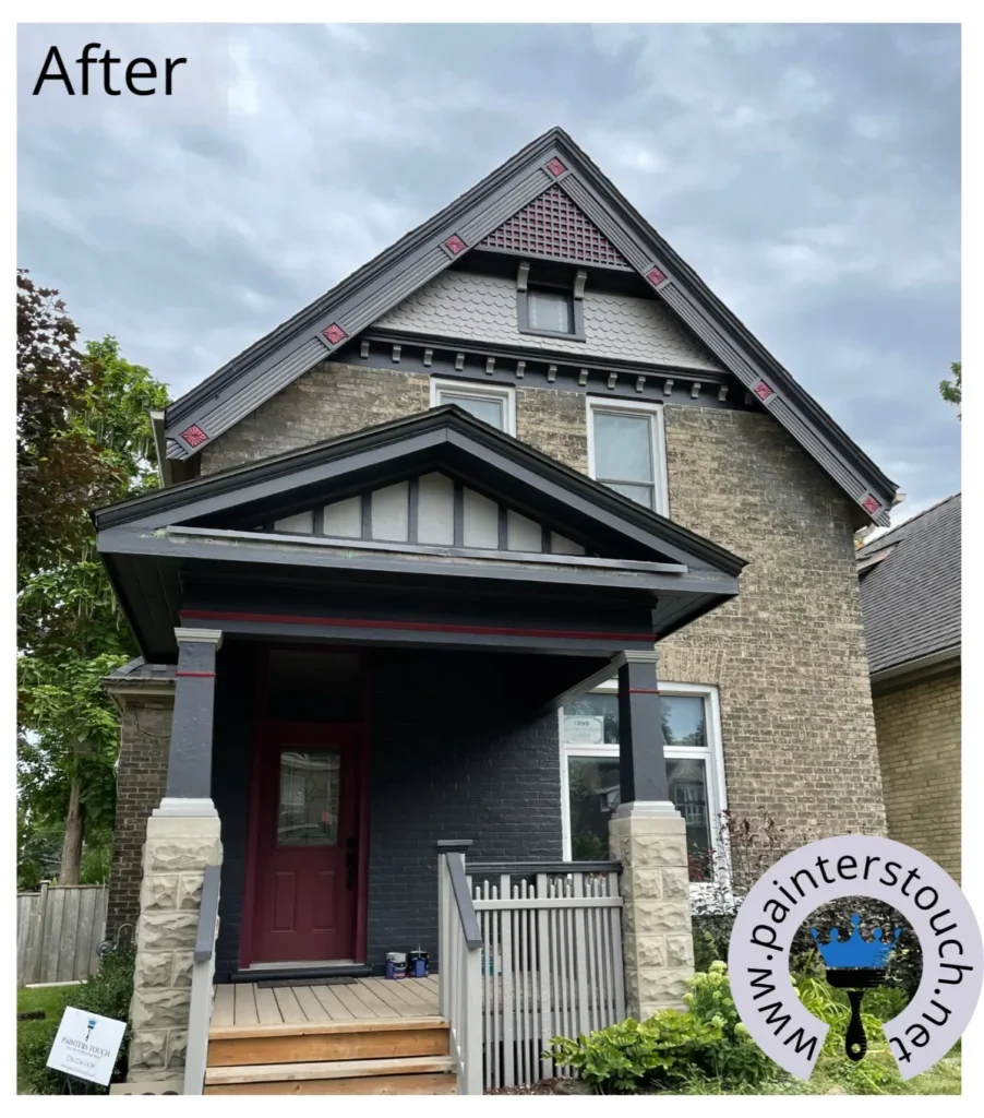 Restored historical home exterior after painting
