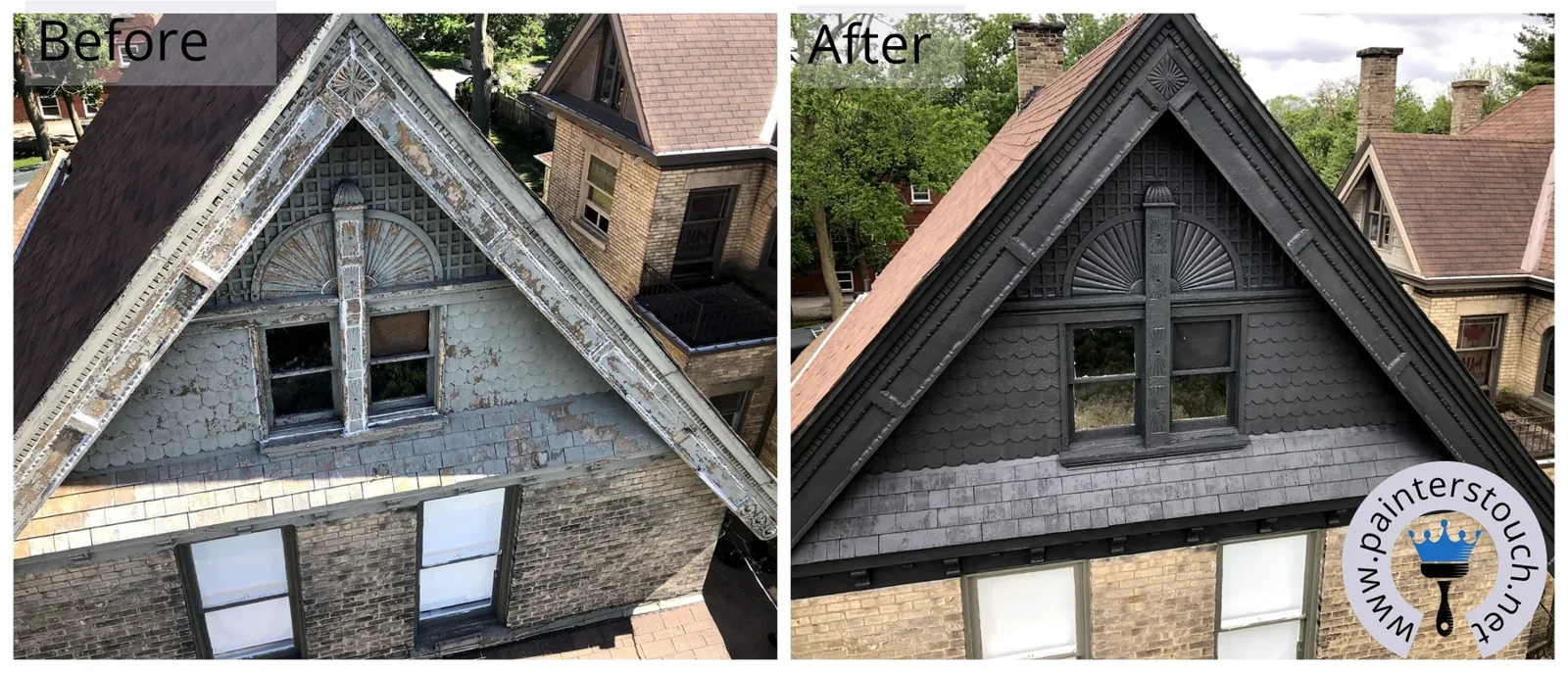 Historical home exterior before and after painting — project 27