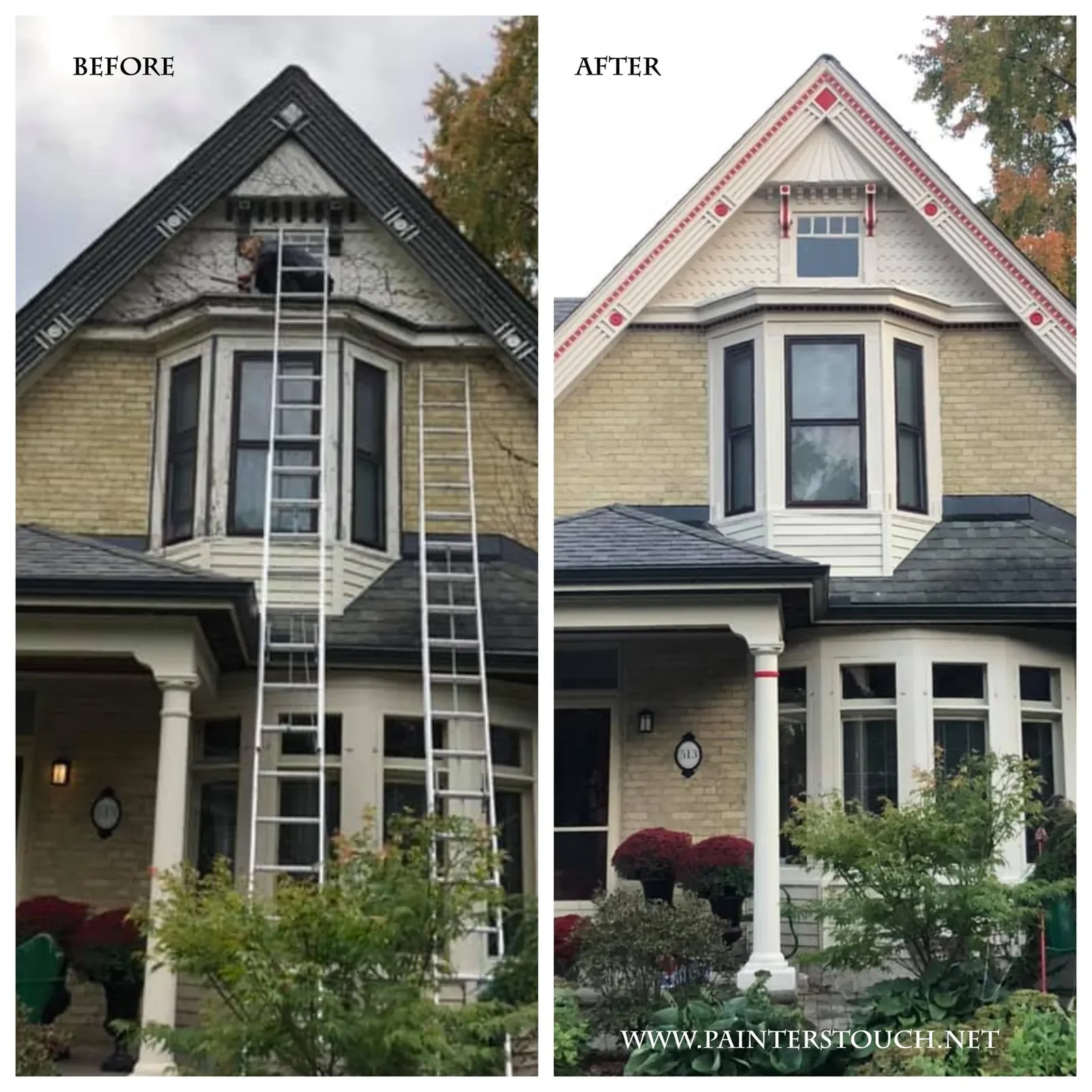 Historical home exterior before and after painting — project 29