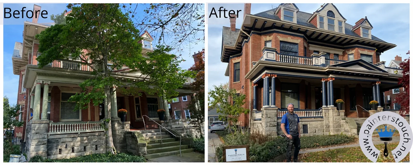 Historical home exterior before and after painting — project 31