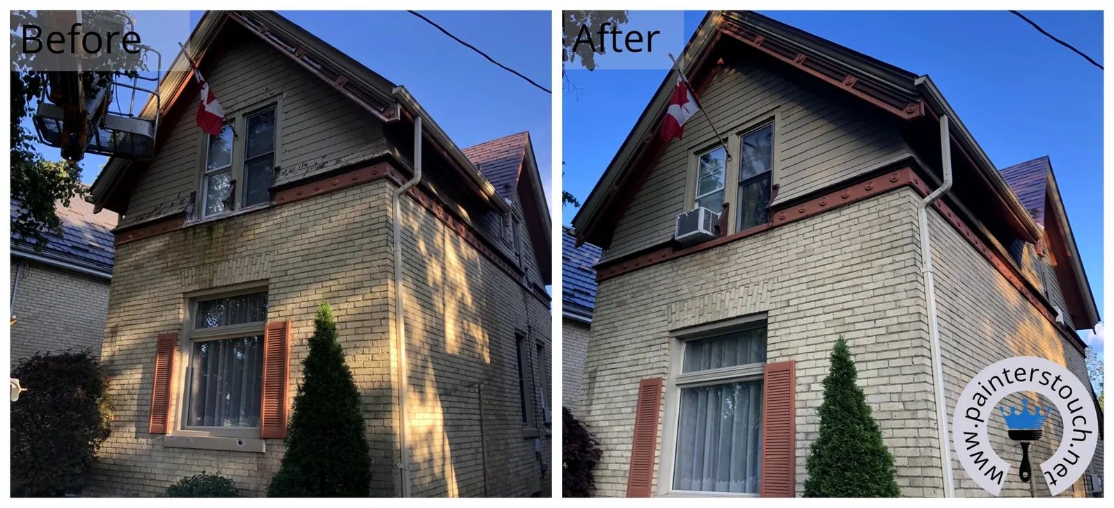 Historical home exterior before and after painting — project 2