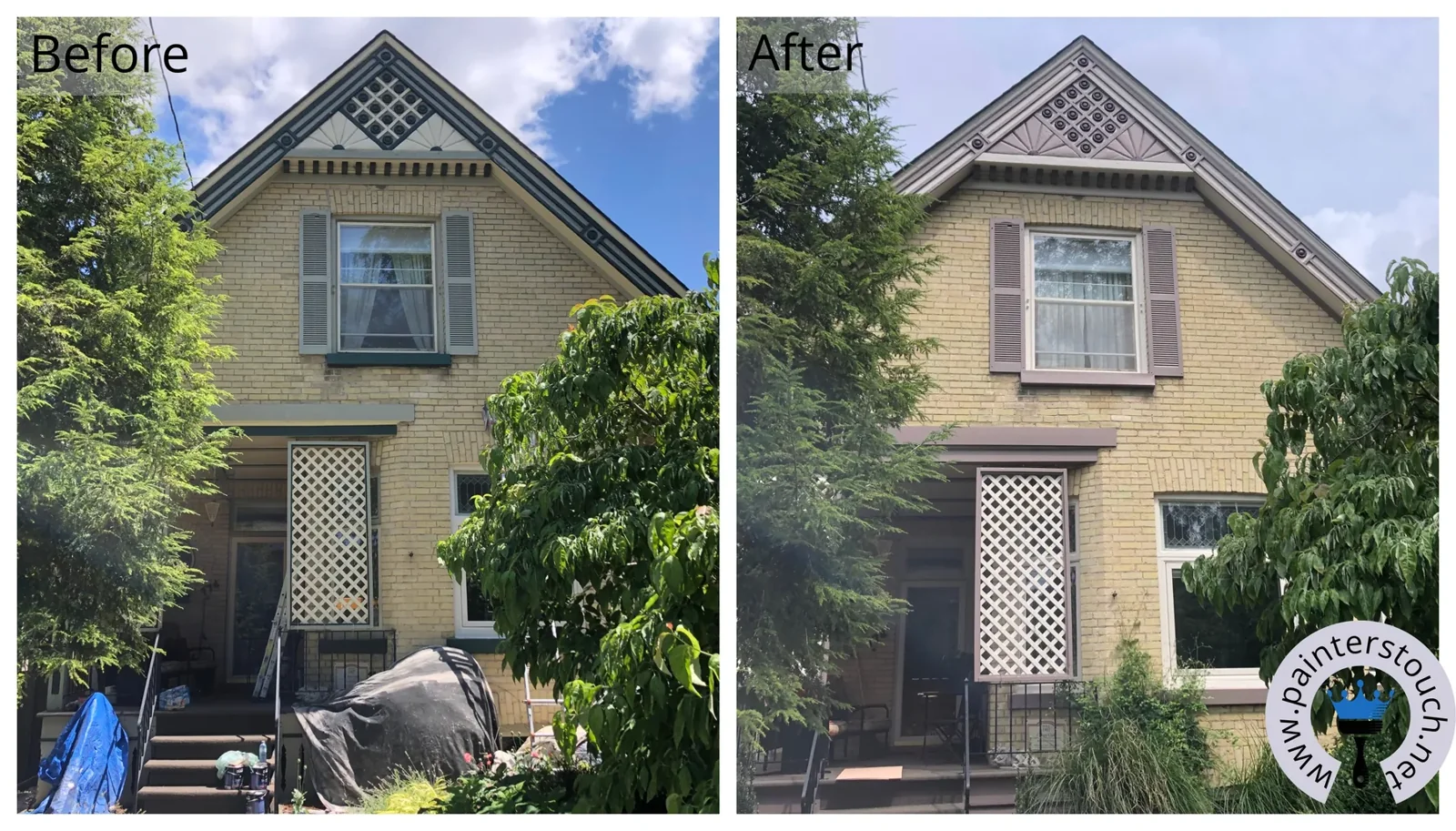Historical home exterior before and after painting — project 4