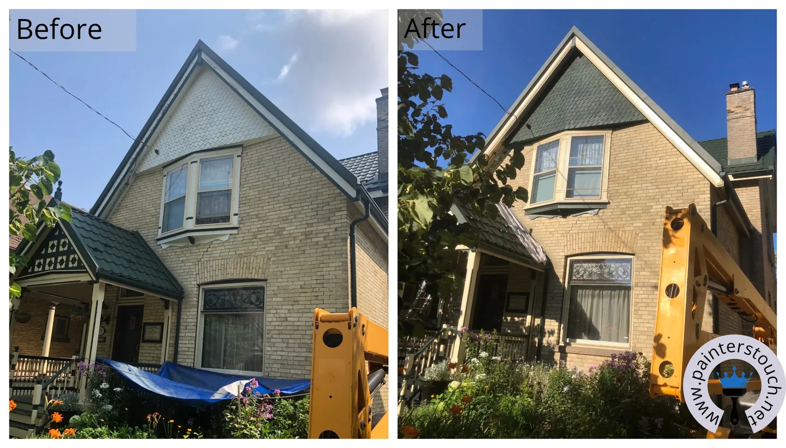 Historical home exterior before and after painting — project 5