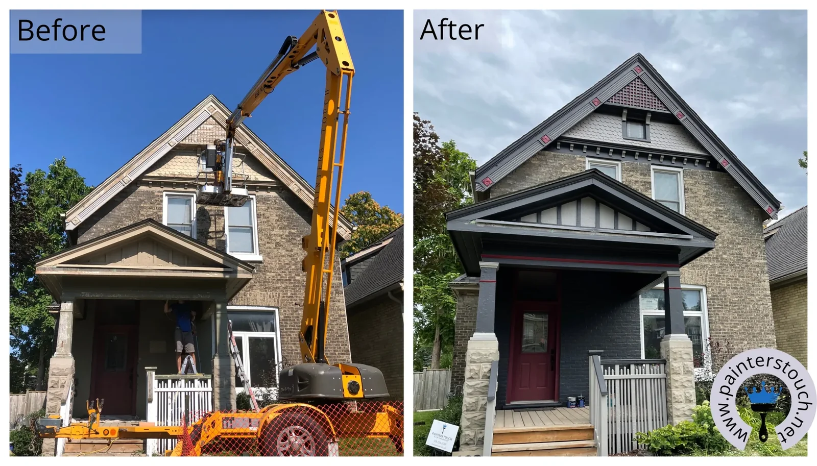 Historical home exterior before and after painting — project 7