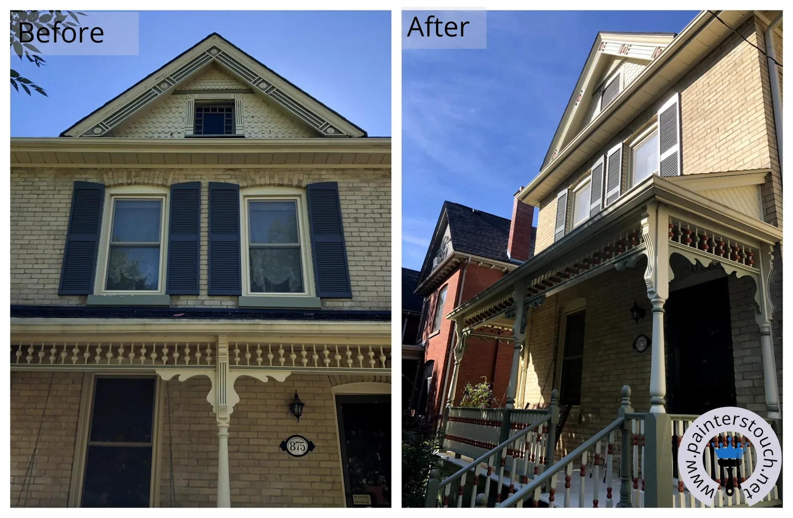 Historical home exterior before and after painting — project 9