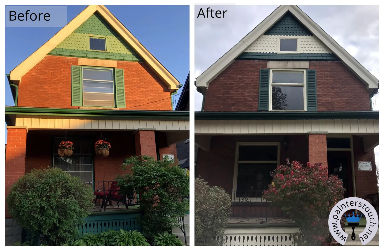 Historical home exterior before and after painting — project 11