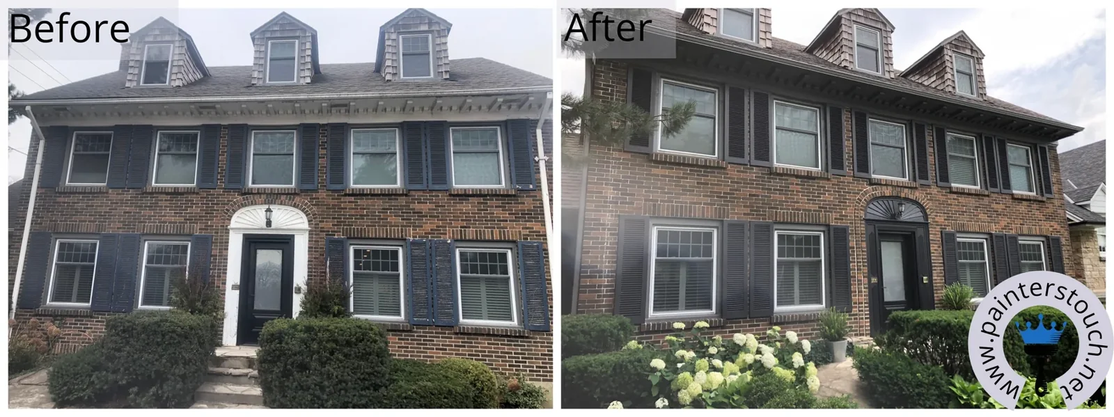 Historical home exterior before and after painting — project 14