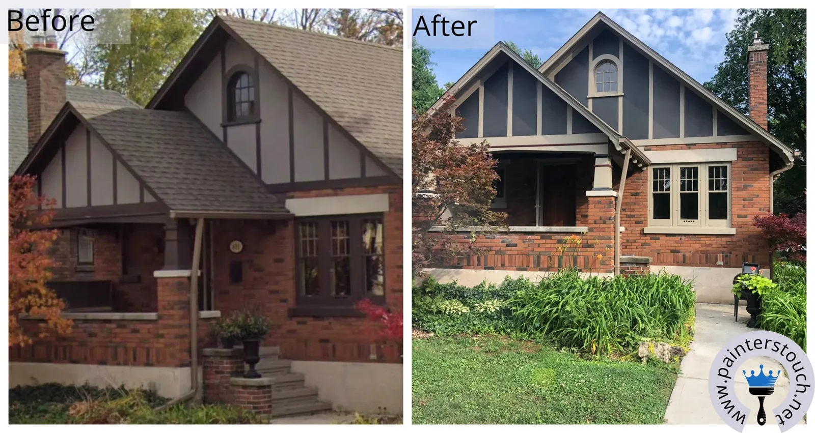 Historical home exterior before and after painting — project 15