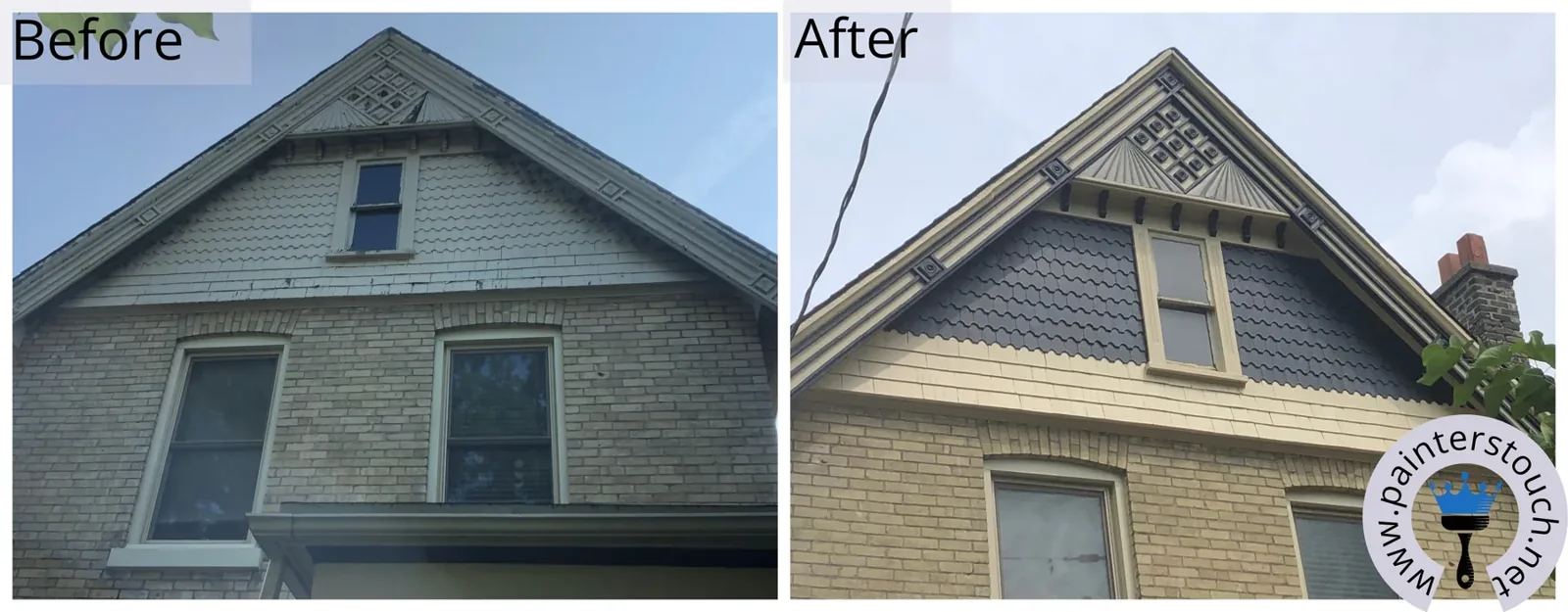 Historical home exterior before and after painting — project 17