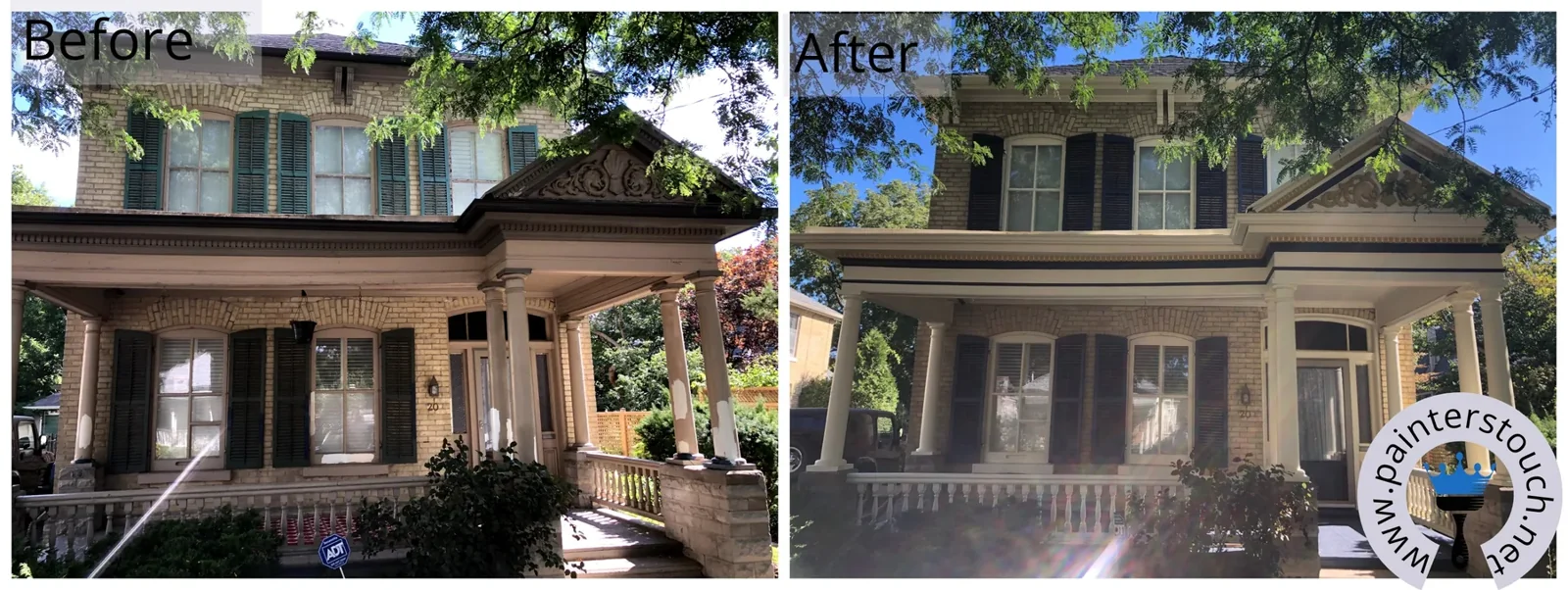 Historical home exterior before and after painting — project 18