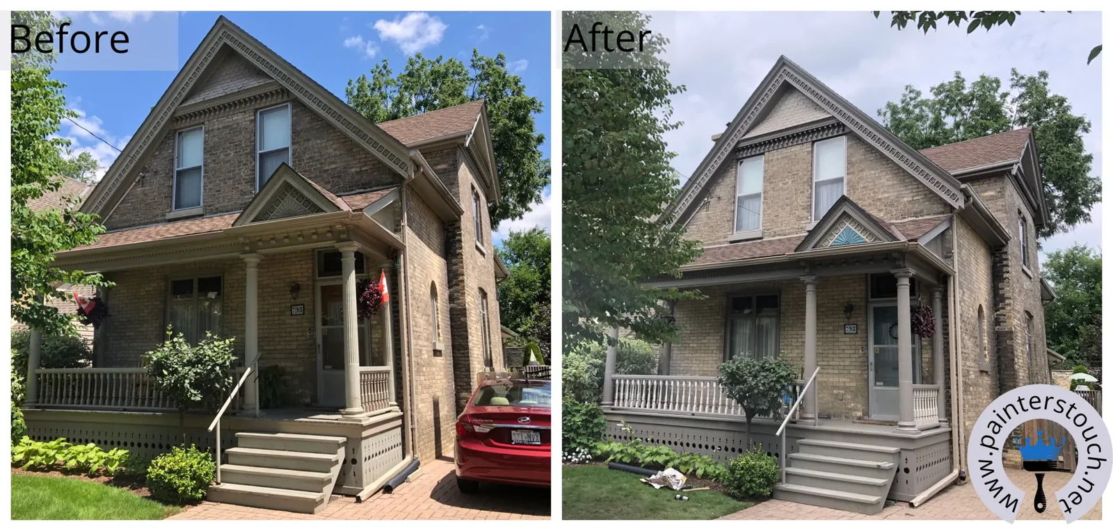 Historical home exterior before and after painting — project 19