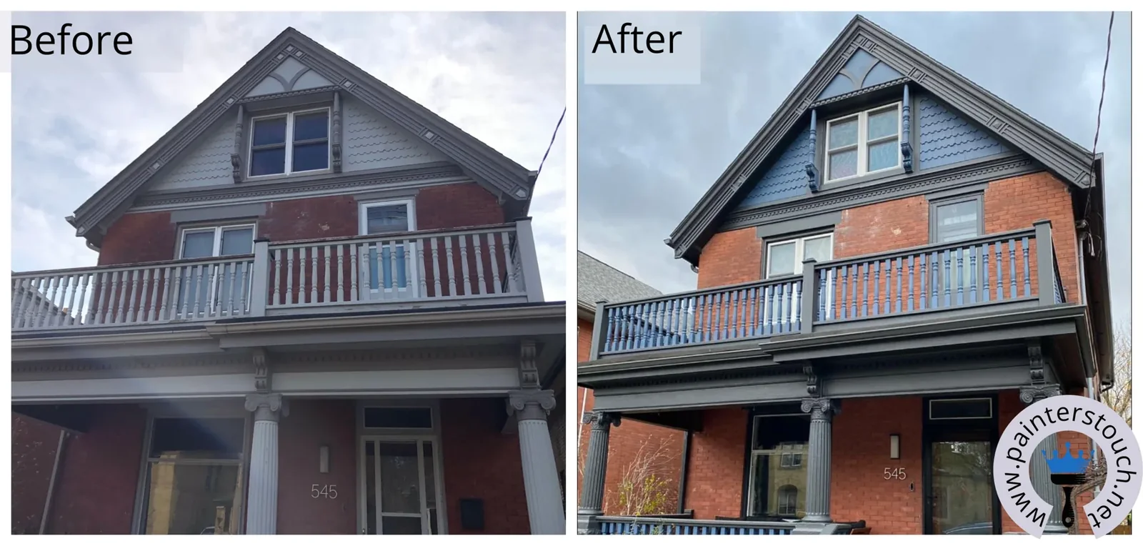 Historical home exterior before and after painting — project 20