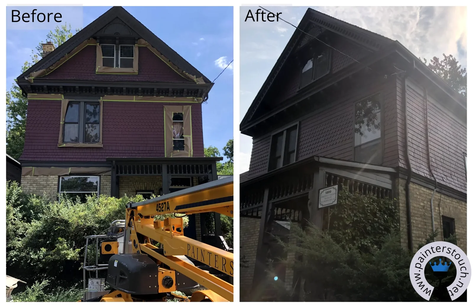 Historical home exterior before and after painting — project 22