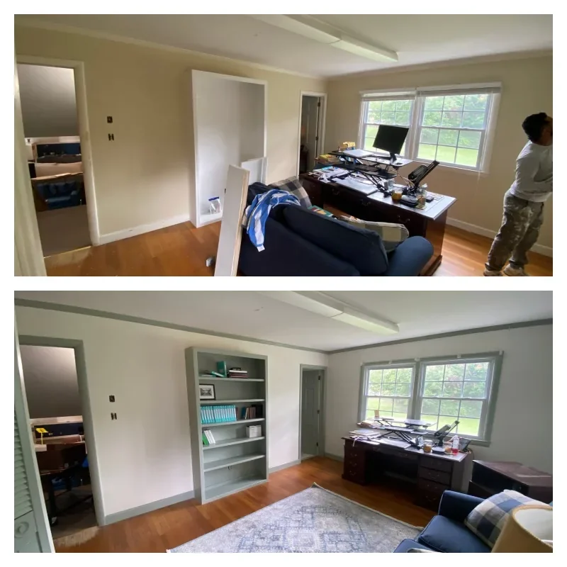 Church office before and after painting